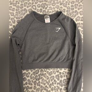 Gymshark Gray Fitted Crop Sweatshirt